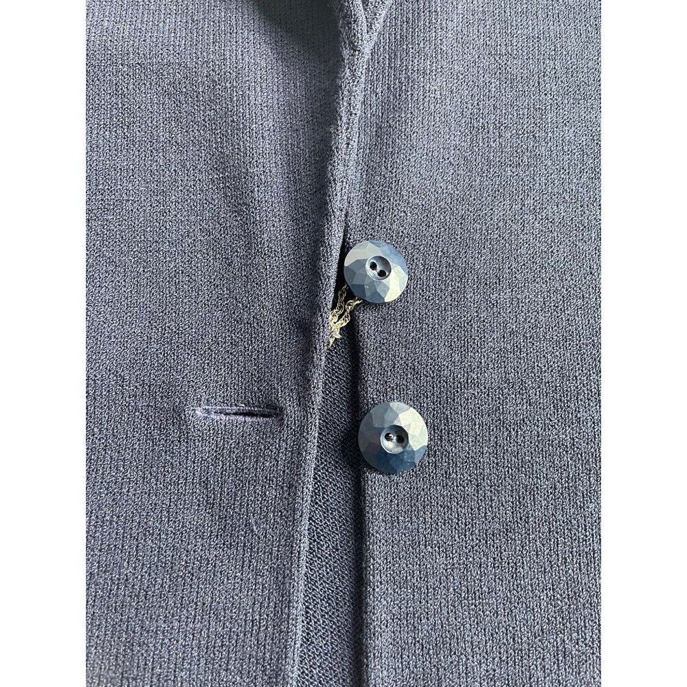 Vintage St. John Sportswear Classic Knit Jacket Blazer SZ P Button Collared Navy - Picture 5 of 12